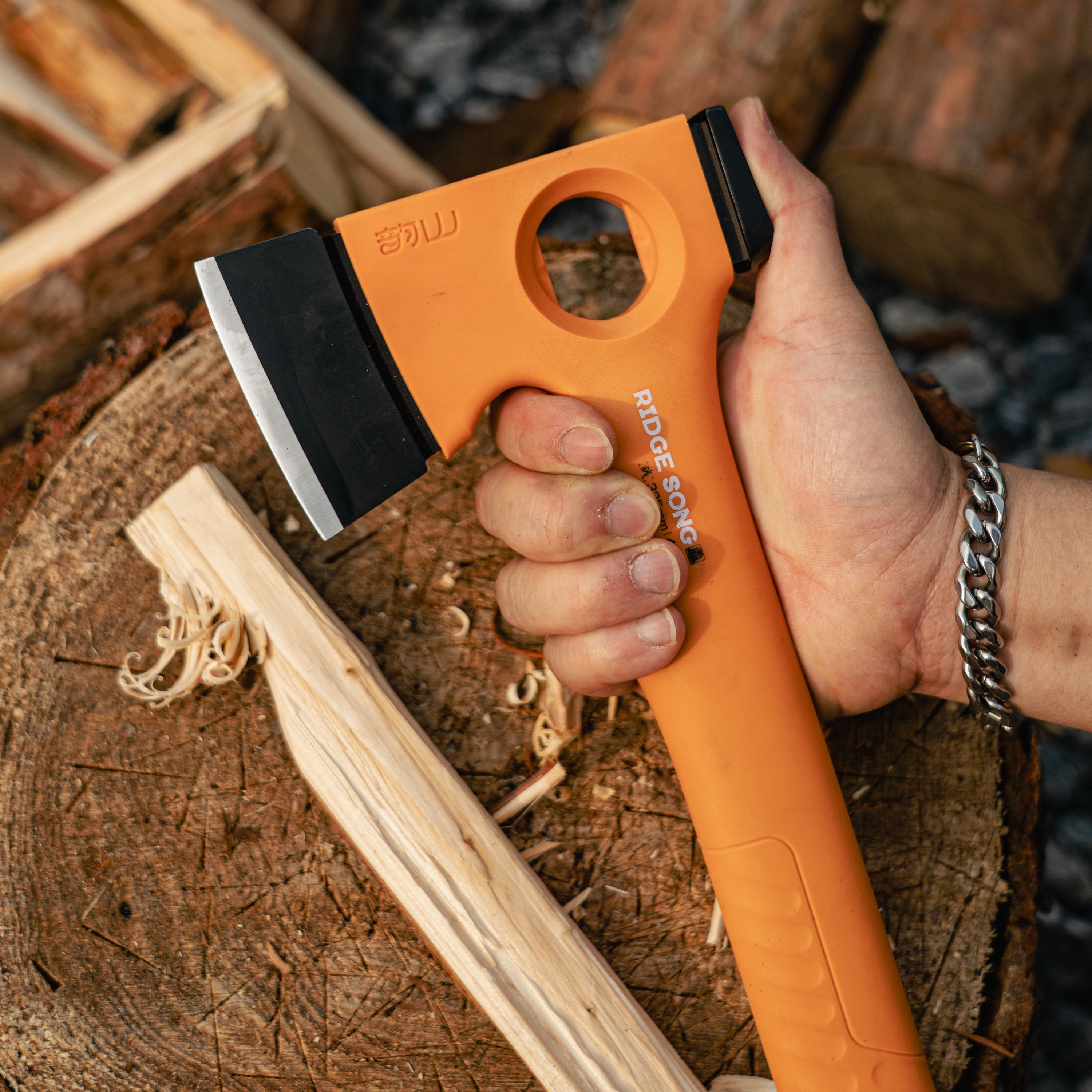 Ridge Song Ultralight Trekking Axe – 495g High Carbon Steel, Compact Camp Tool