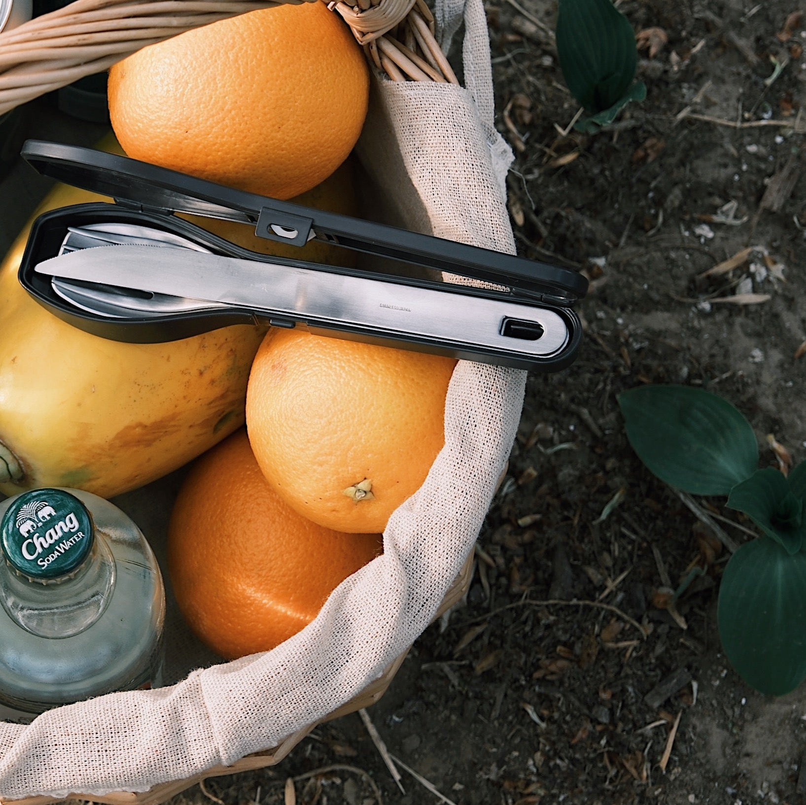 Yoshikawa Knife, Fork, Spoon Set — with Storage Case