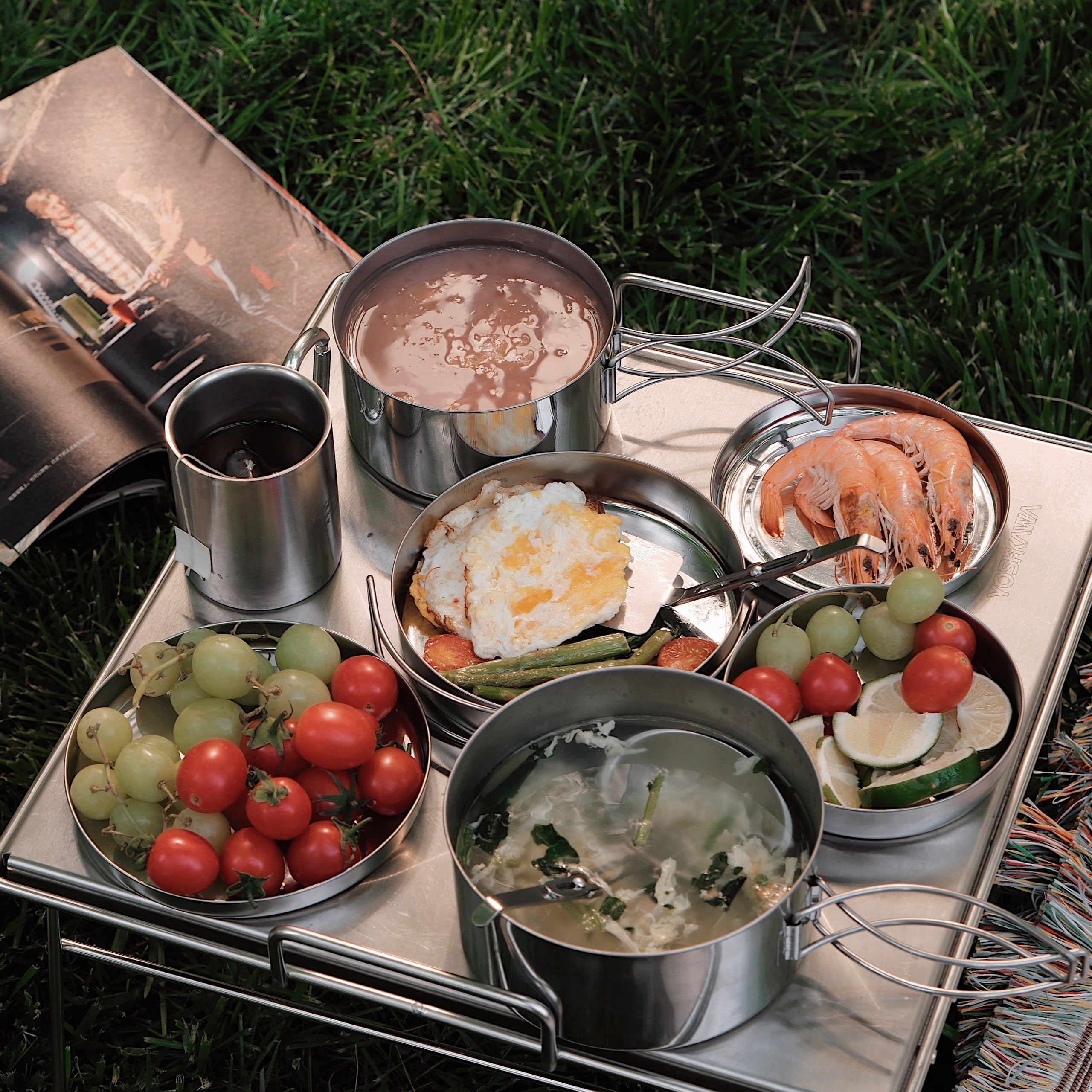 Yoshikawa Outdoor Stainless Steel Cookware Set