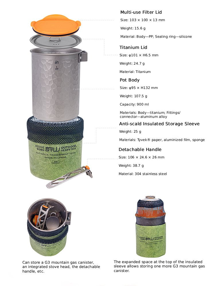 Pure Titanium Hammered Dual-Brew Pot